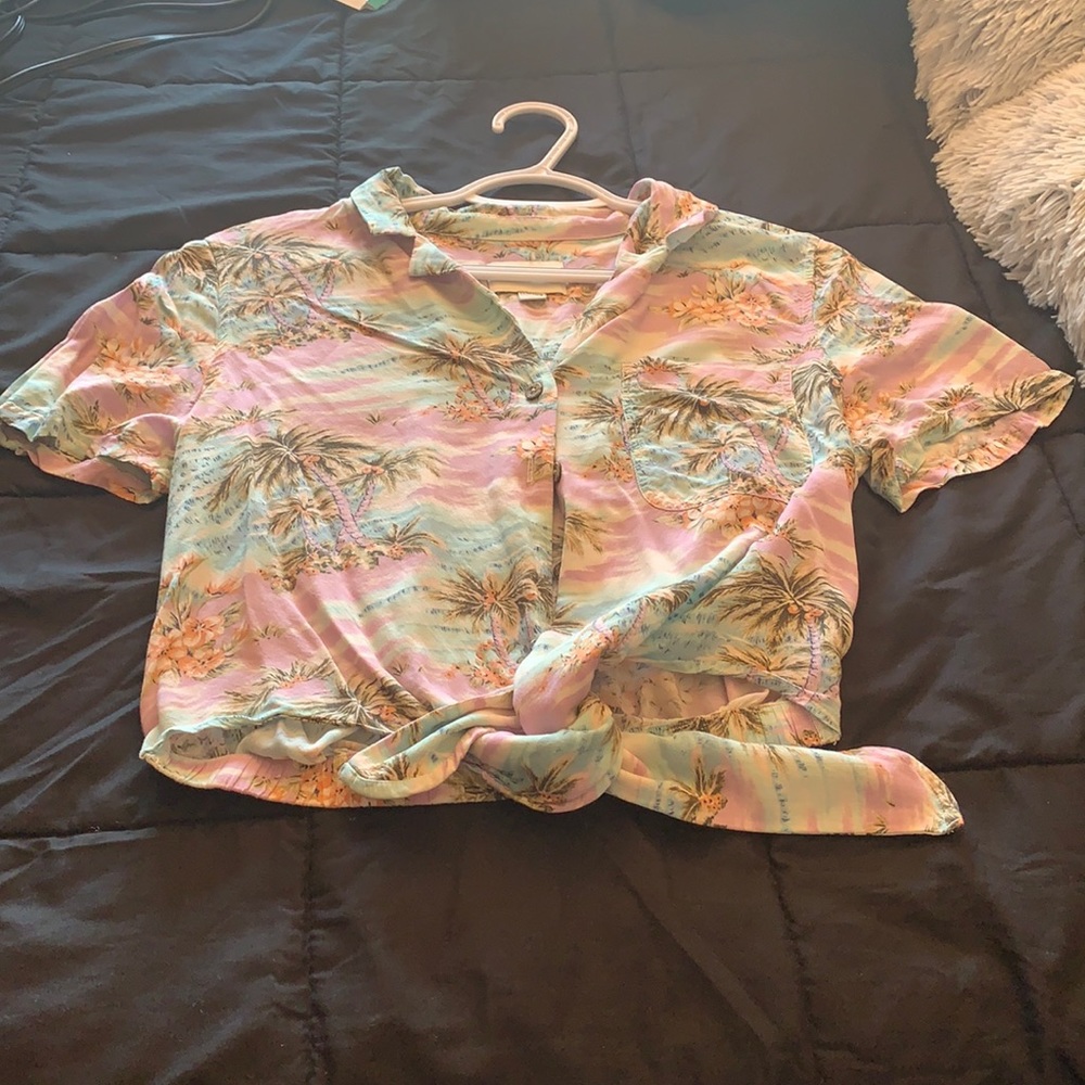 Palm tree button up shirt